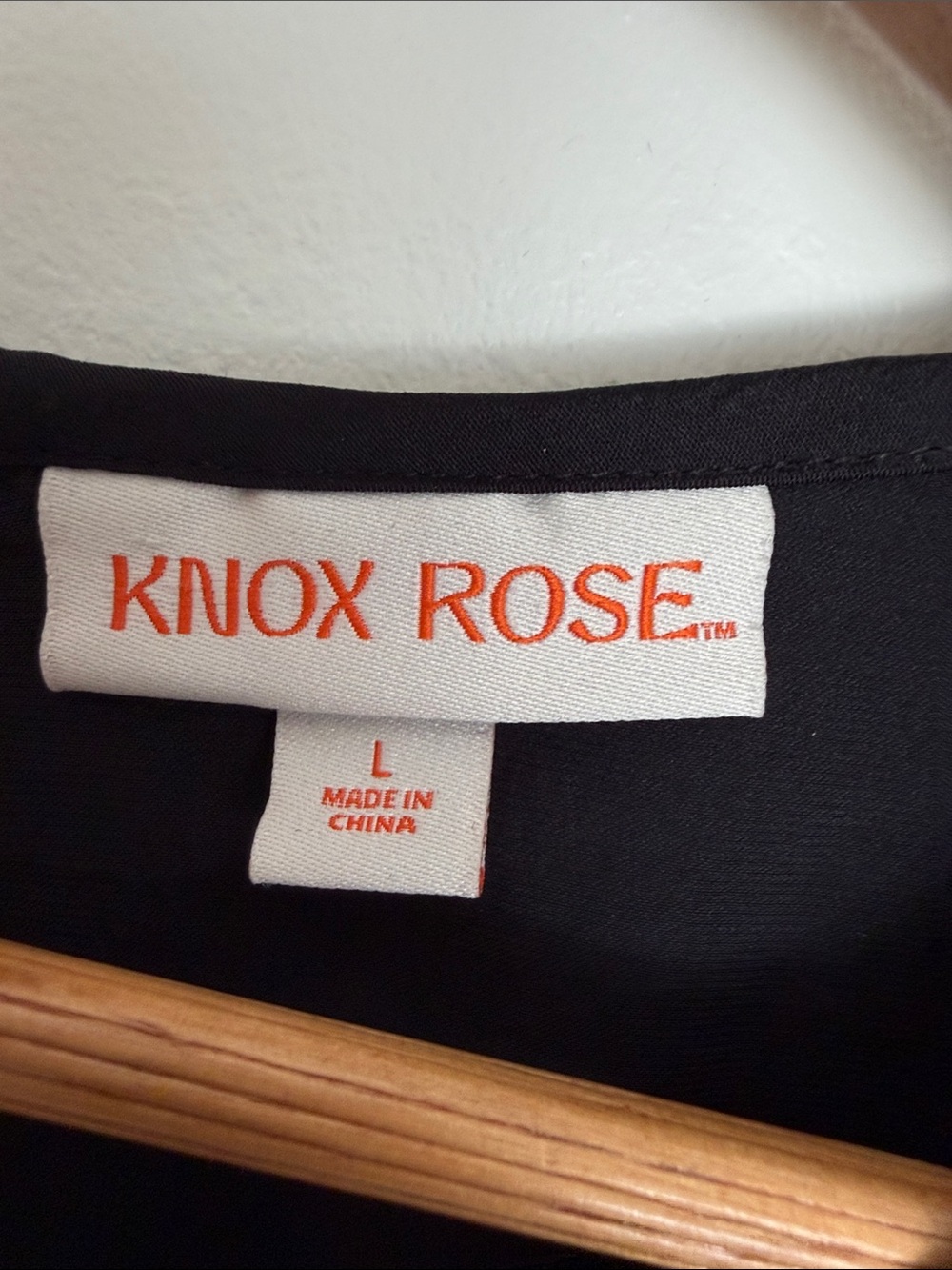 Knox Rose Black Long-Sleeve Smocked Waist Ruffle Hem Dress Sz L - Picture 4 of 7